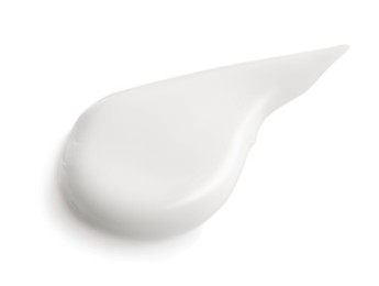 Photo of Sample of facial cream on white background