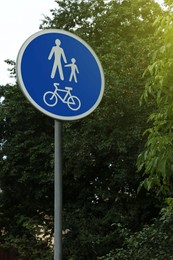 Photo of Traffic sign cyclists and Pedestrians Only in park