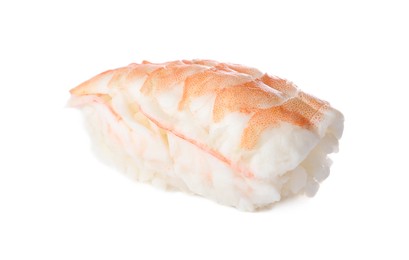 Photo of Delicious nigiri sushi with shrimp isolated on white