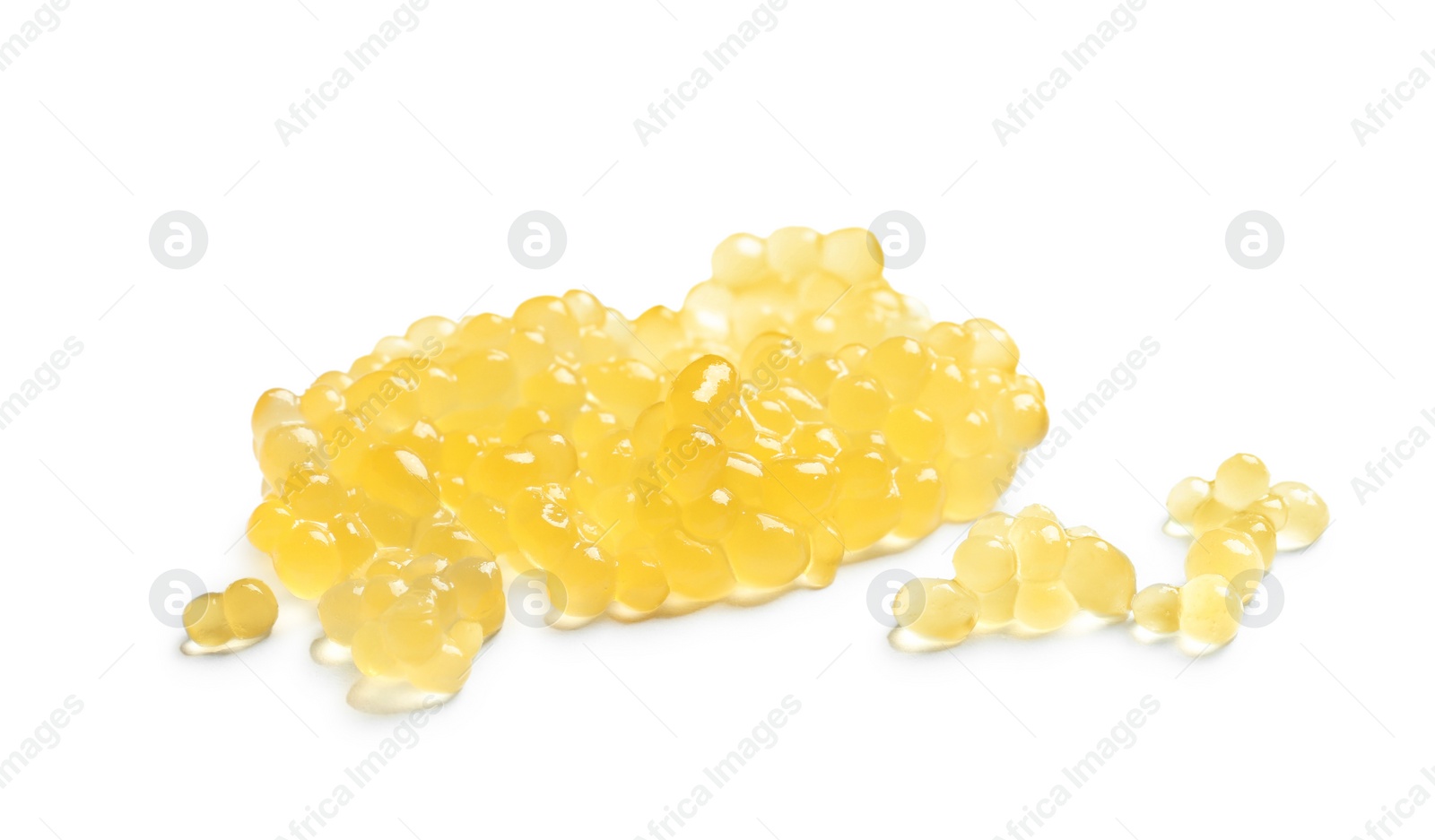 Photo of Pile of fresh pike caviar isolated on white