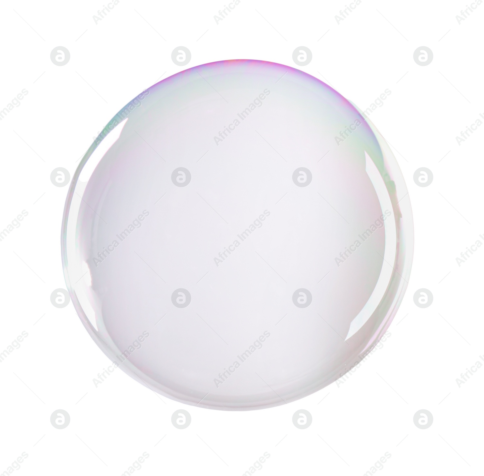 Photo of Beautiful transparent soap bubble isolated on white