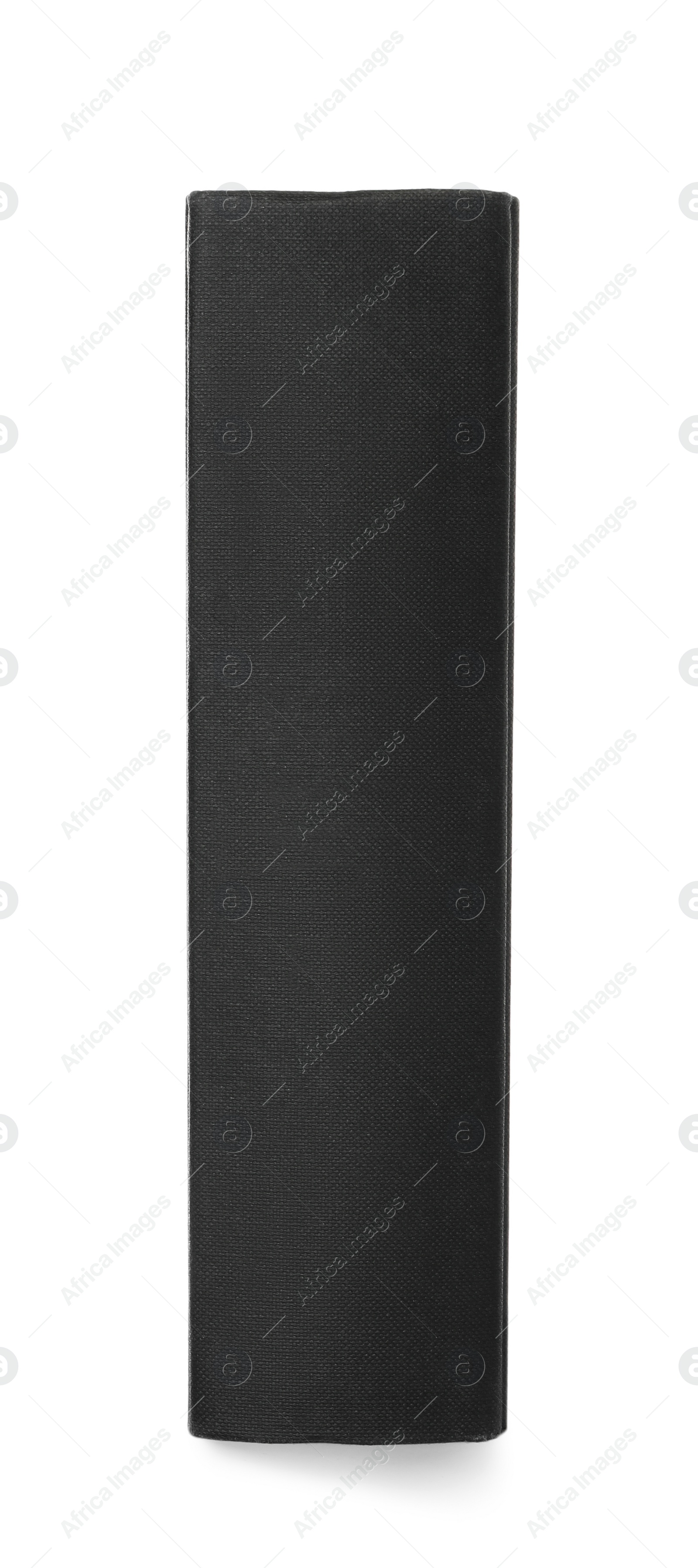 Photo of Closed book with black hard cover isolated on white