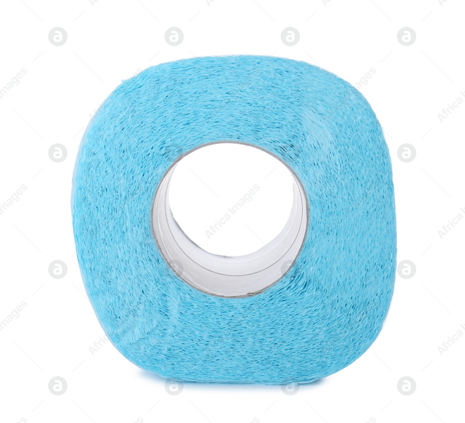 Photo of Roll of toilet paper on white background. Personal hygiene