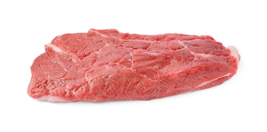 Photo of Piece of raw beef meat isolated on white