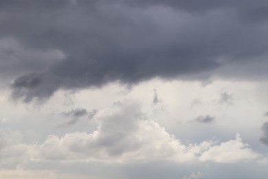 Photo of Sky with heavy rainy clouds on grey day