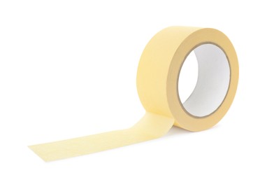 Photo of Roll of adhesive tape isolated on white