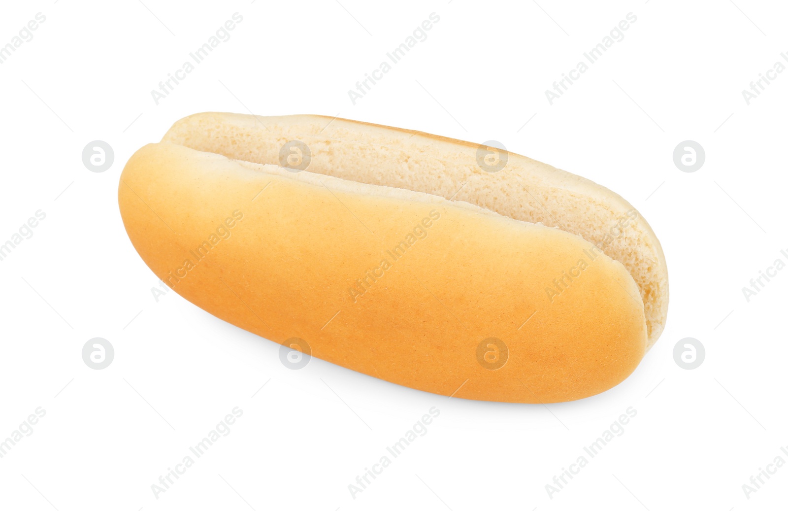 Photo of One fresh hot dog bun isolated on white