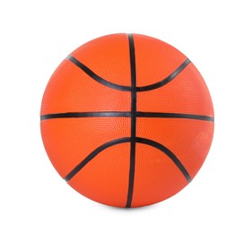 Photo of One orange basketball ball isolated on white