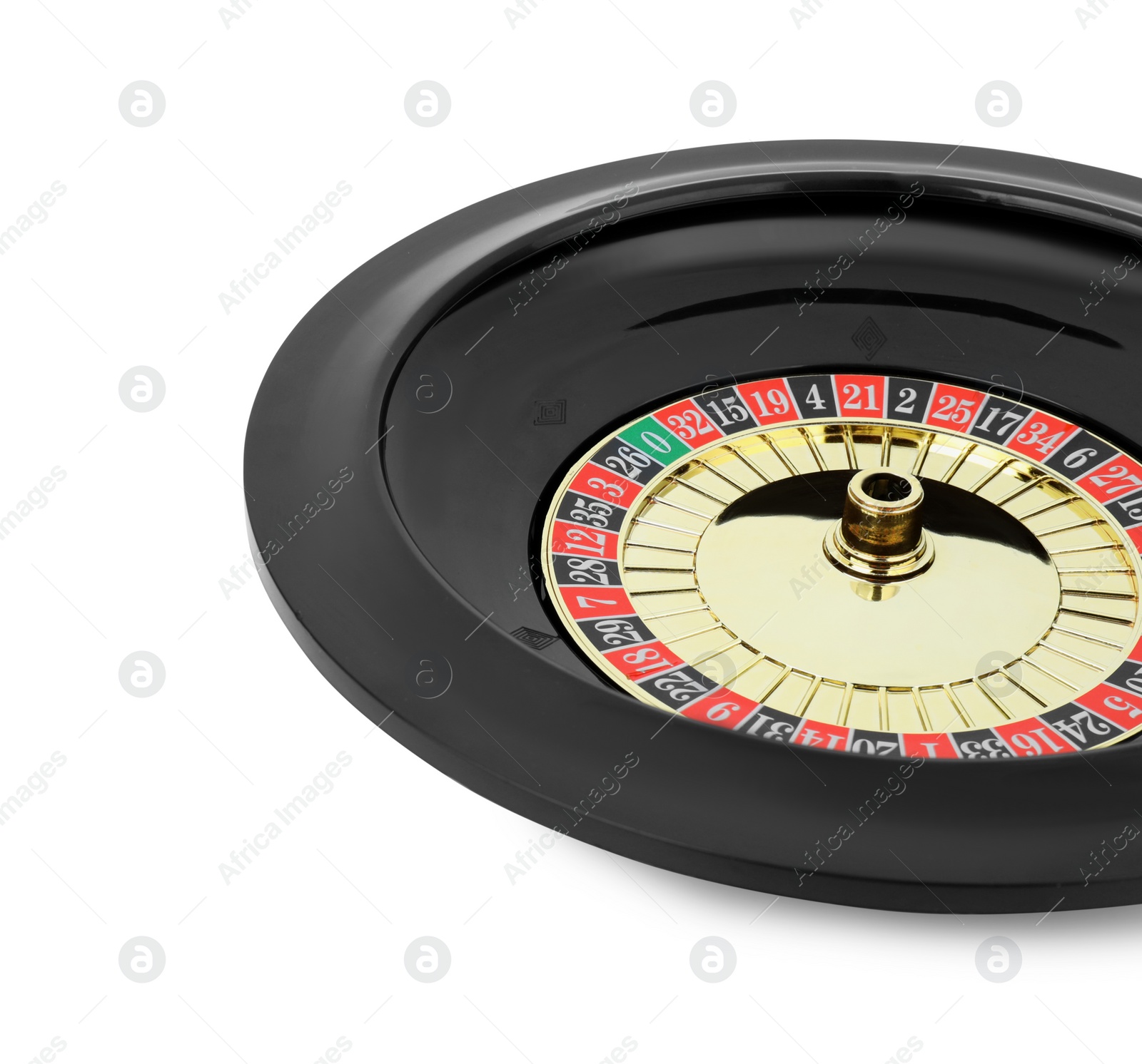 Photo of Roulette wheel isolated on white. Casino game