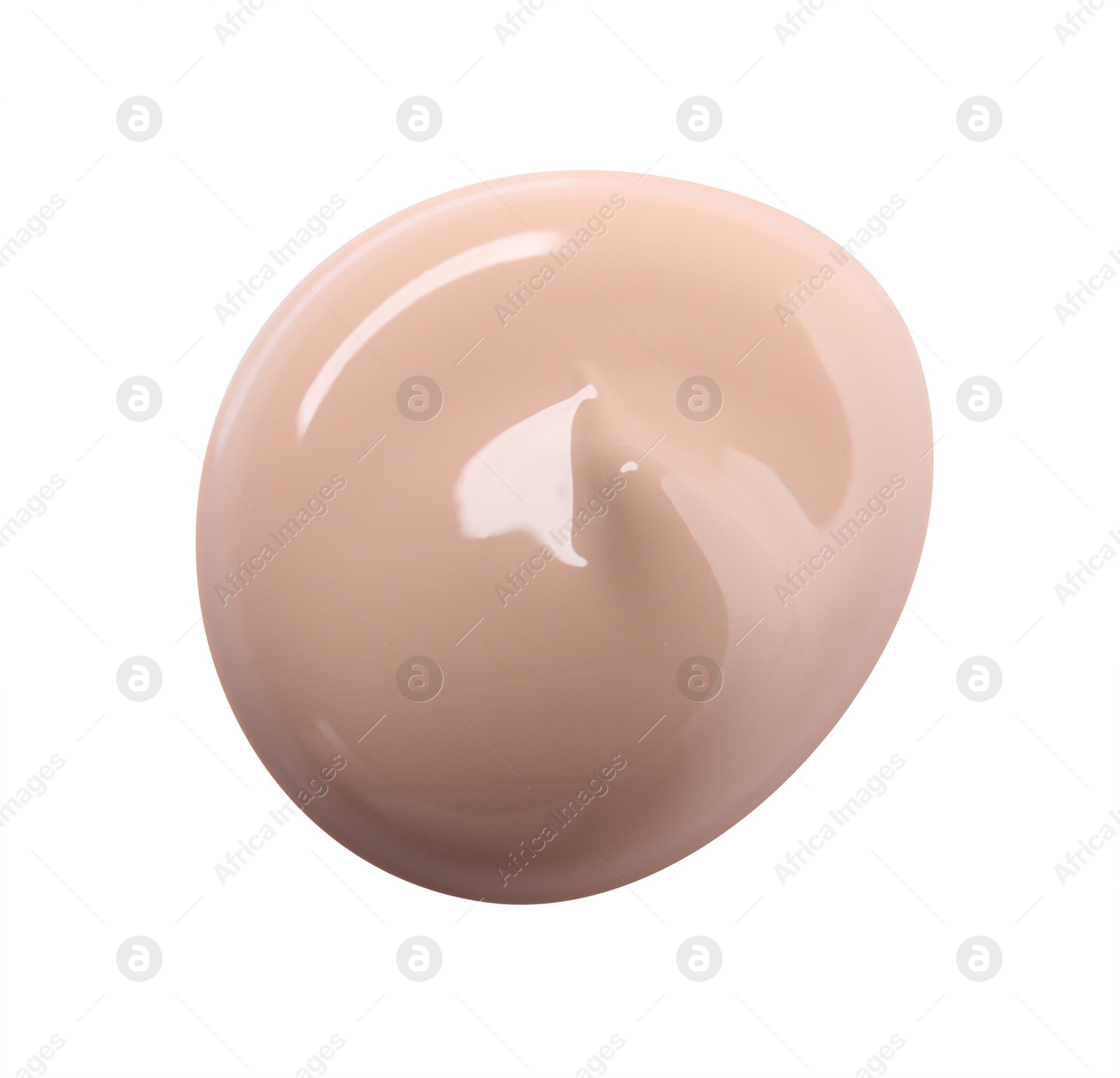 Photo of Drop of skin foundation isolated on white, top view