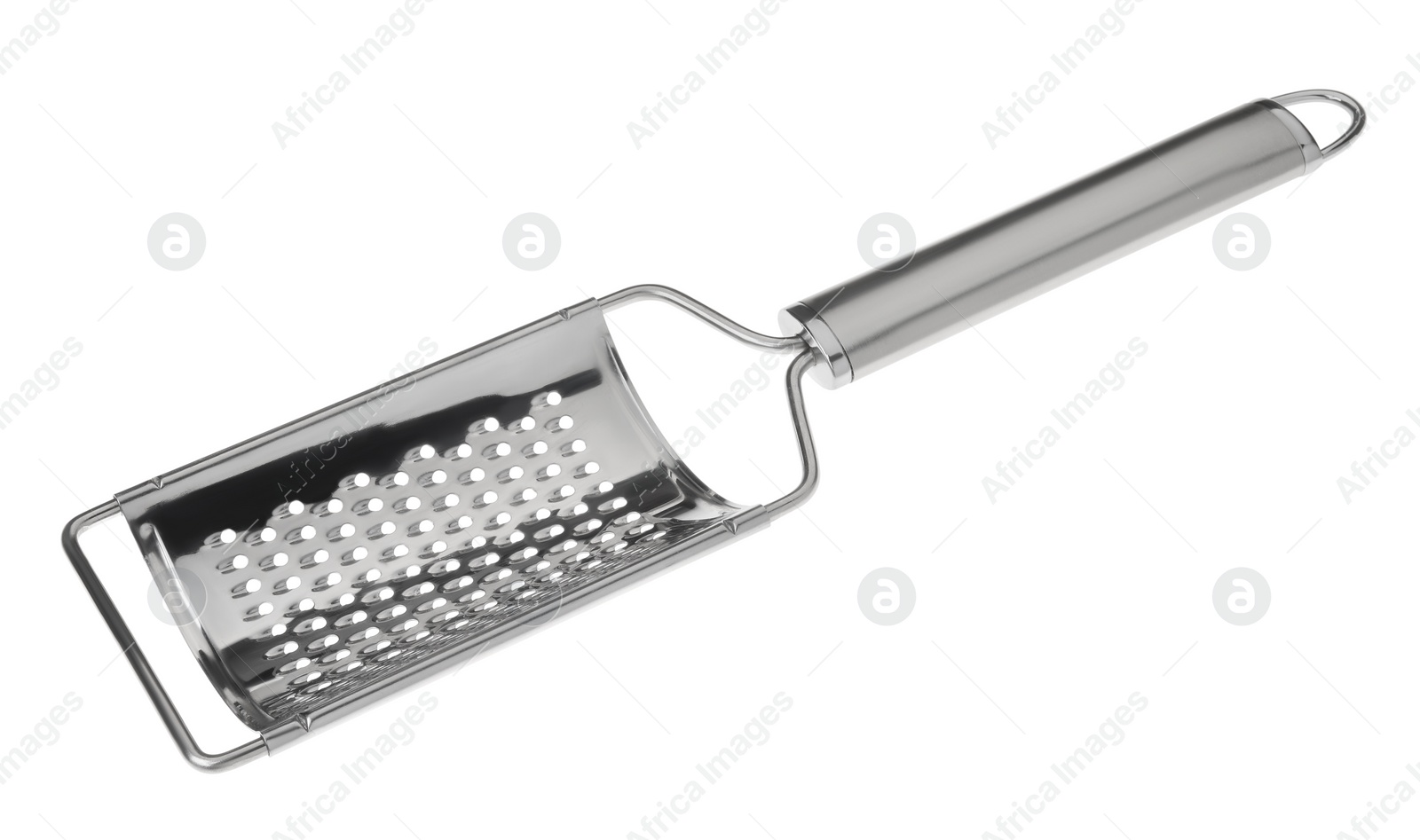 Photo of One metal grater for cheese isolated on white