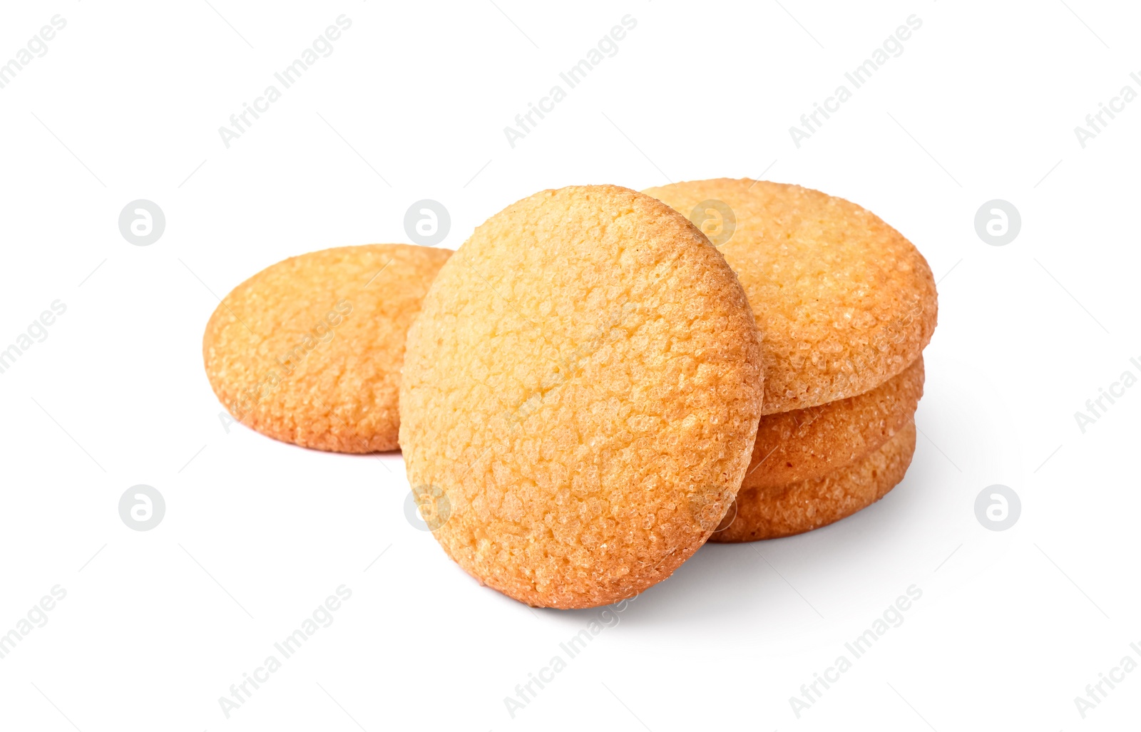 Photo of Tasty Danish butter cookies isolated on white