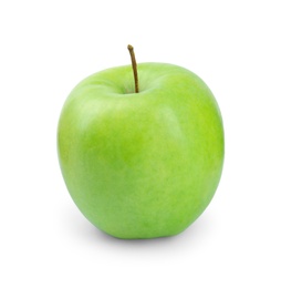 Photo of Fresh ripe green apple on white background