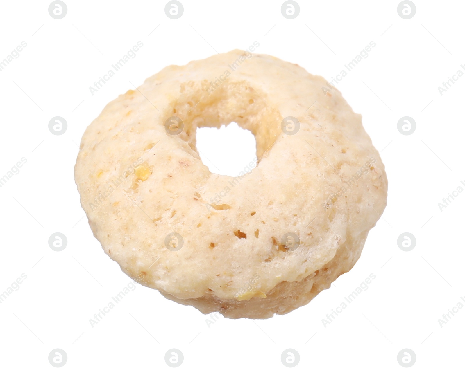 Photo of One tasty cereal ring isolated on white