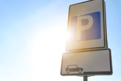 Photo of Traffic sign PARKING outdoors on sunny day