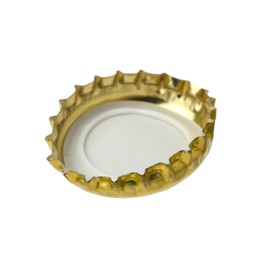 One beer bottle cap isolated on white