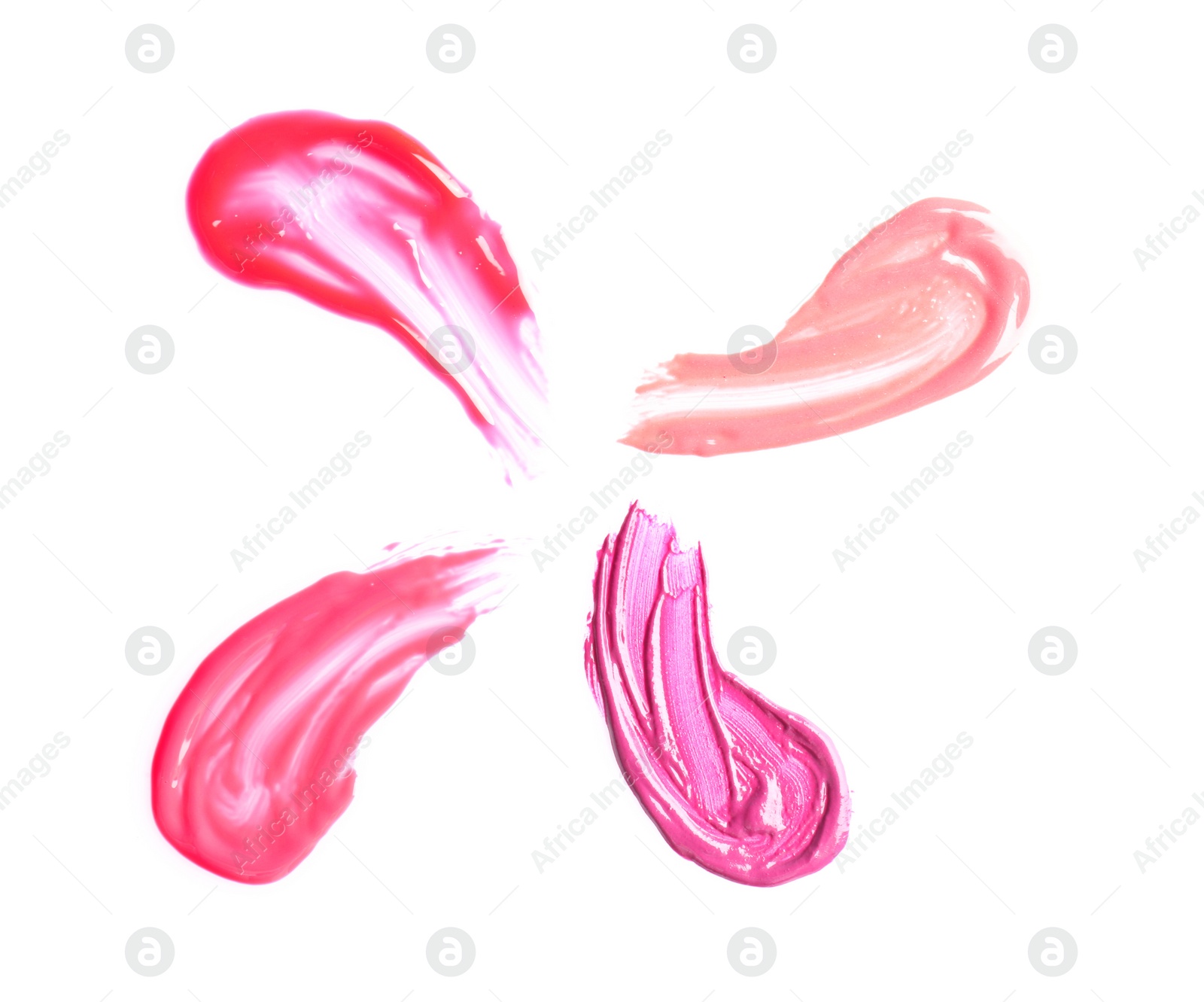 Photo of Color lip glosses, isolated on white