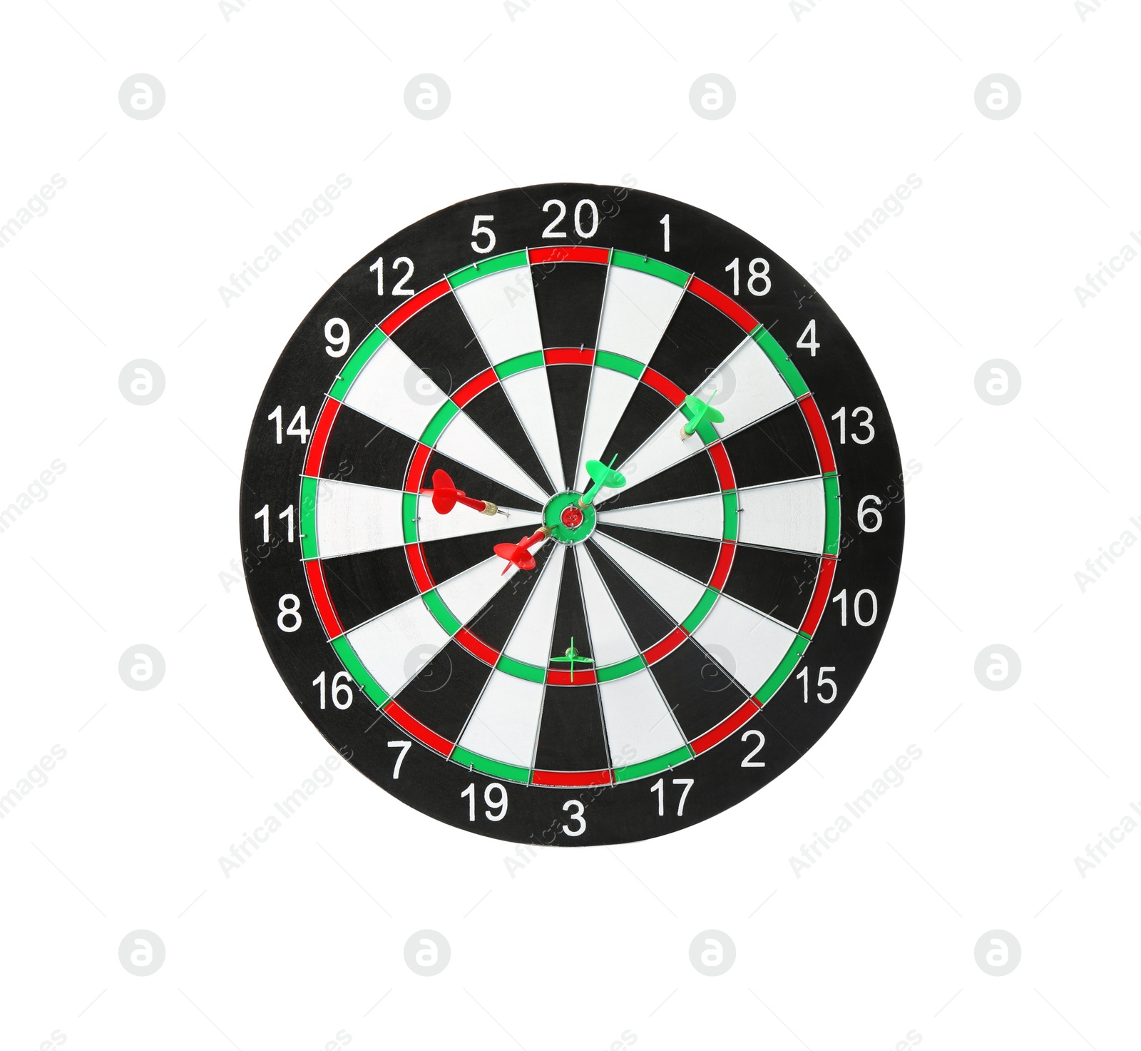 Photo of Dart board with color arrows hitting target