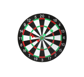 Photo of Dart board with color arrows hitting target