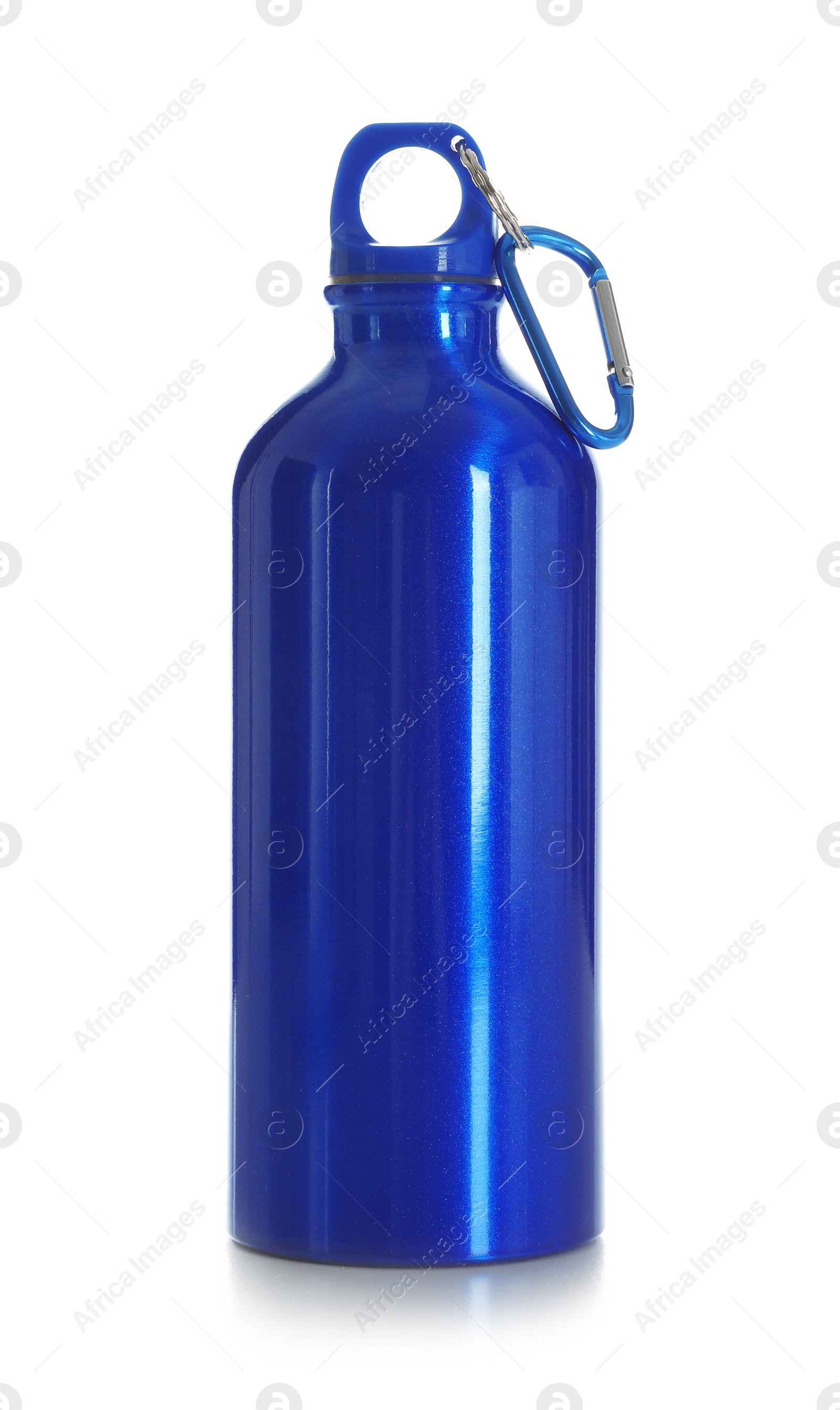 Photo of Aluminum water bottle for sports on white background