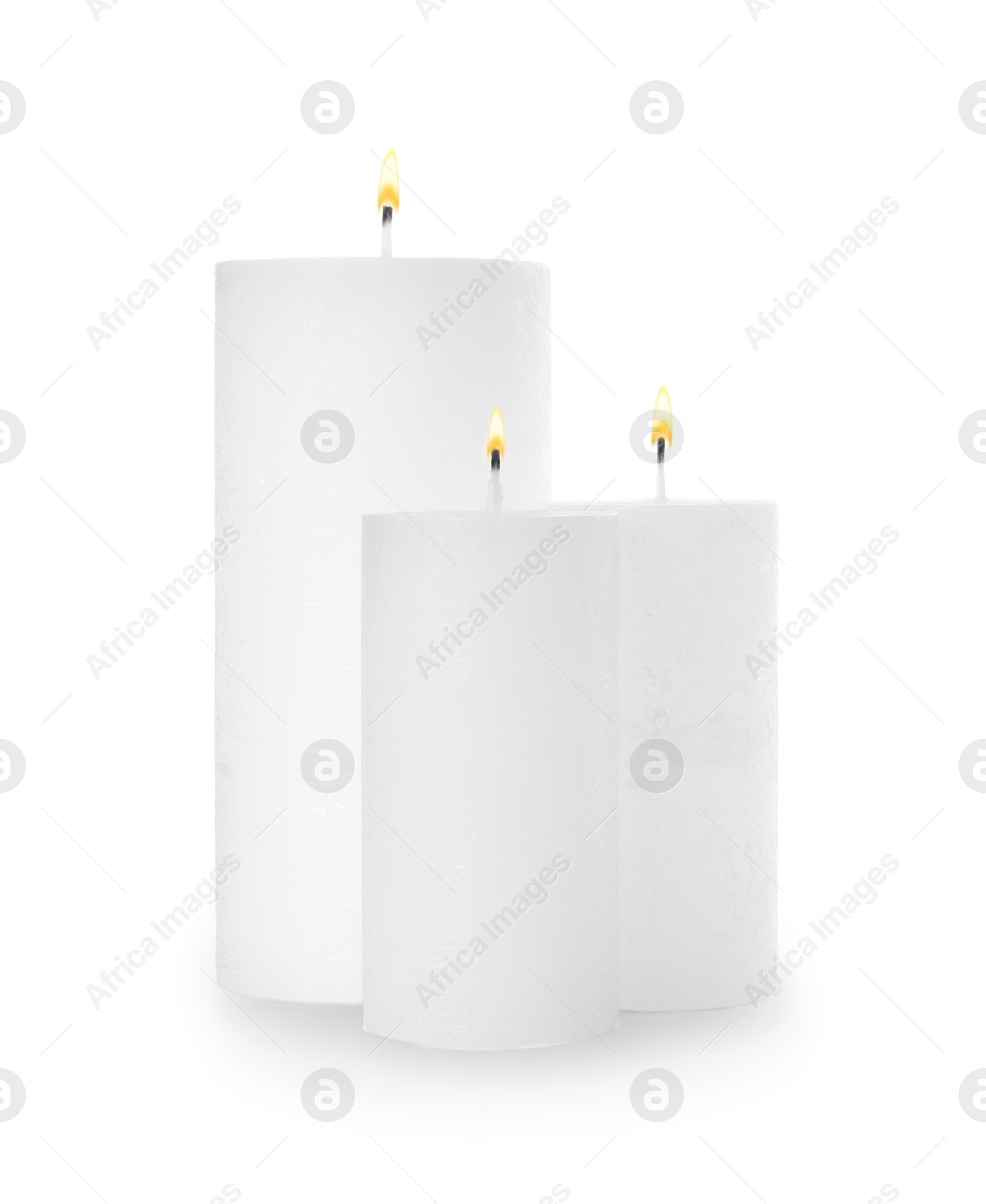 Photo of New candles with wicks isolated on white