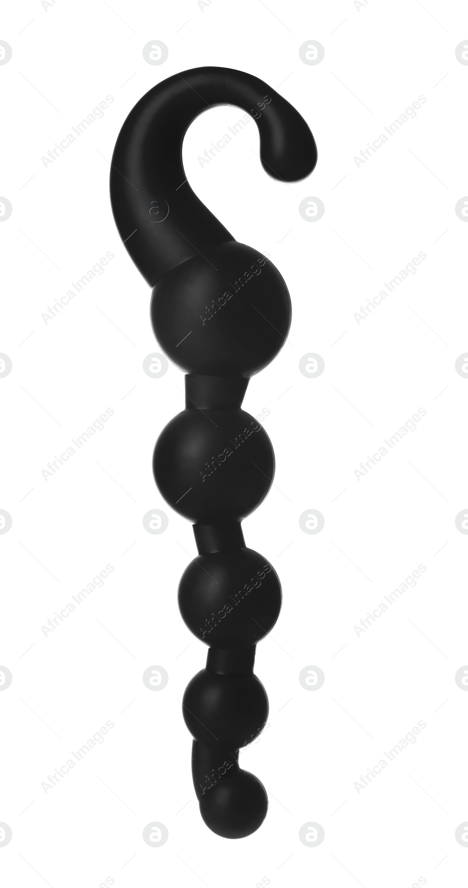 Photo of Black anal ball beads on white background. Sex toy