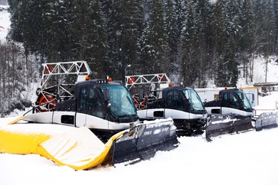 Photo of New modern snow plows at mountain resort