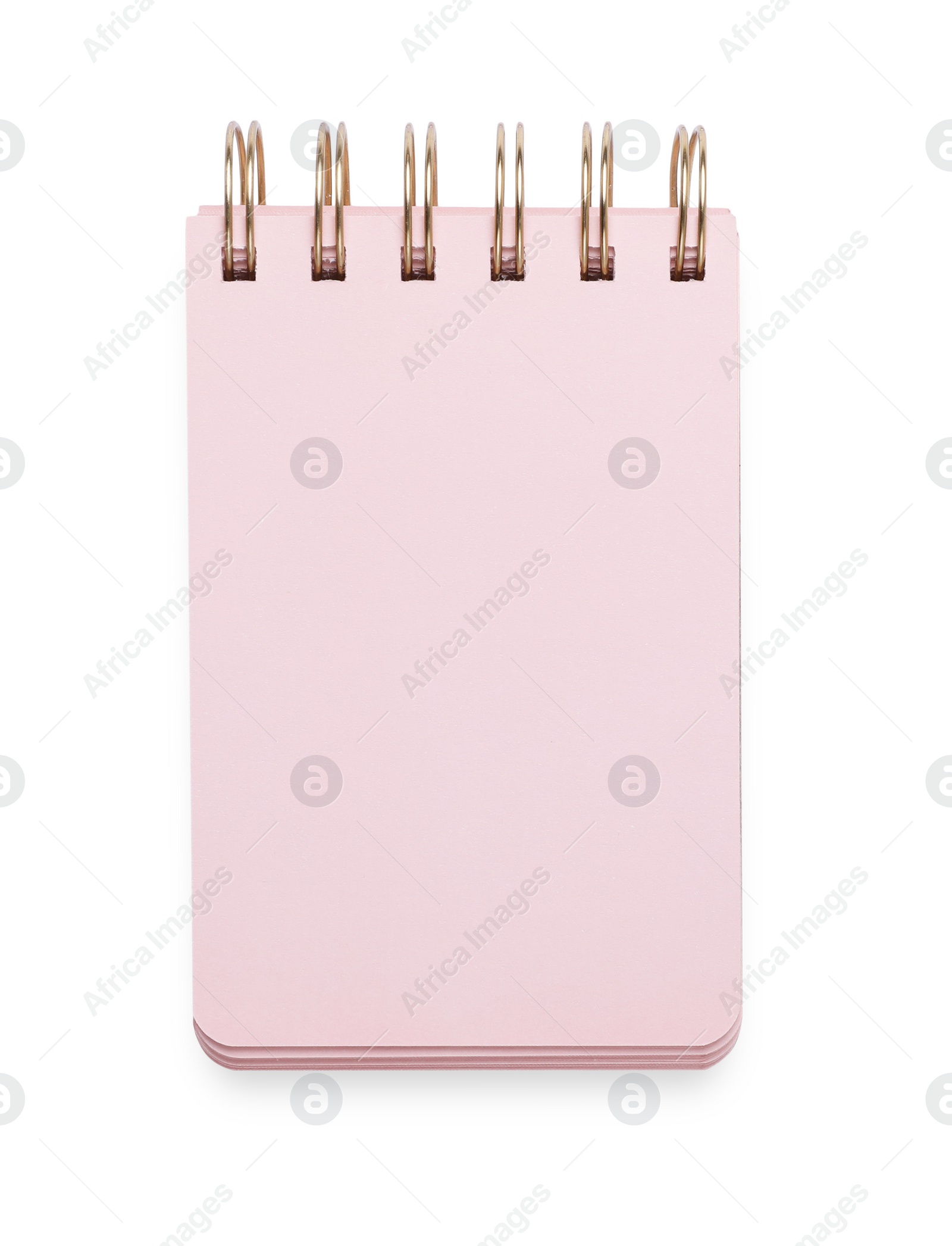 Photo of Blank office notebook isolated on white, top view