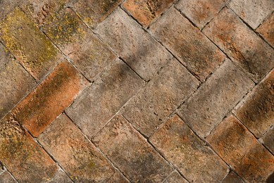 Photo of Texture of tiled surface as background, top view