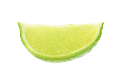 Photo of Slice of fresh lime on white background