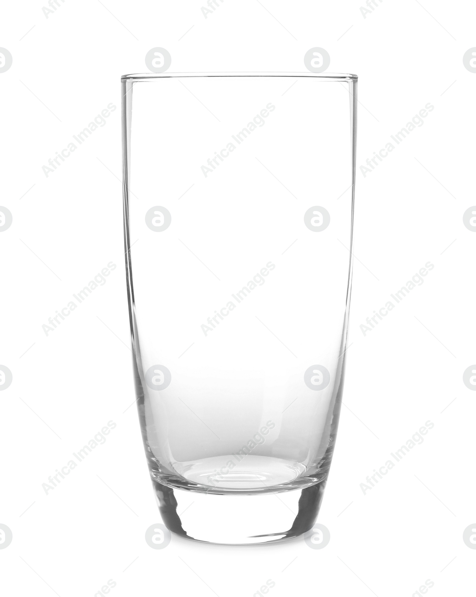 Photo of Clean empty glass on white background. Washing dishes