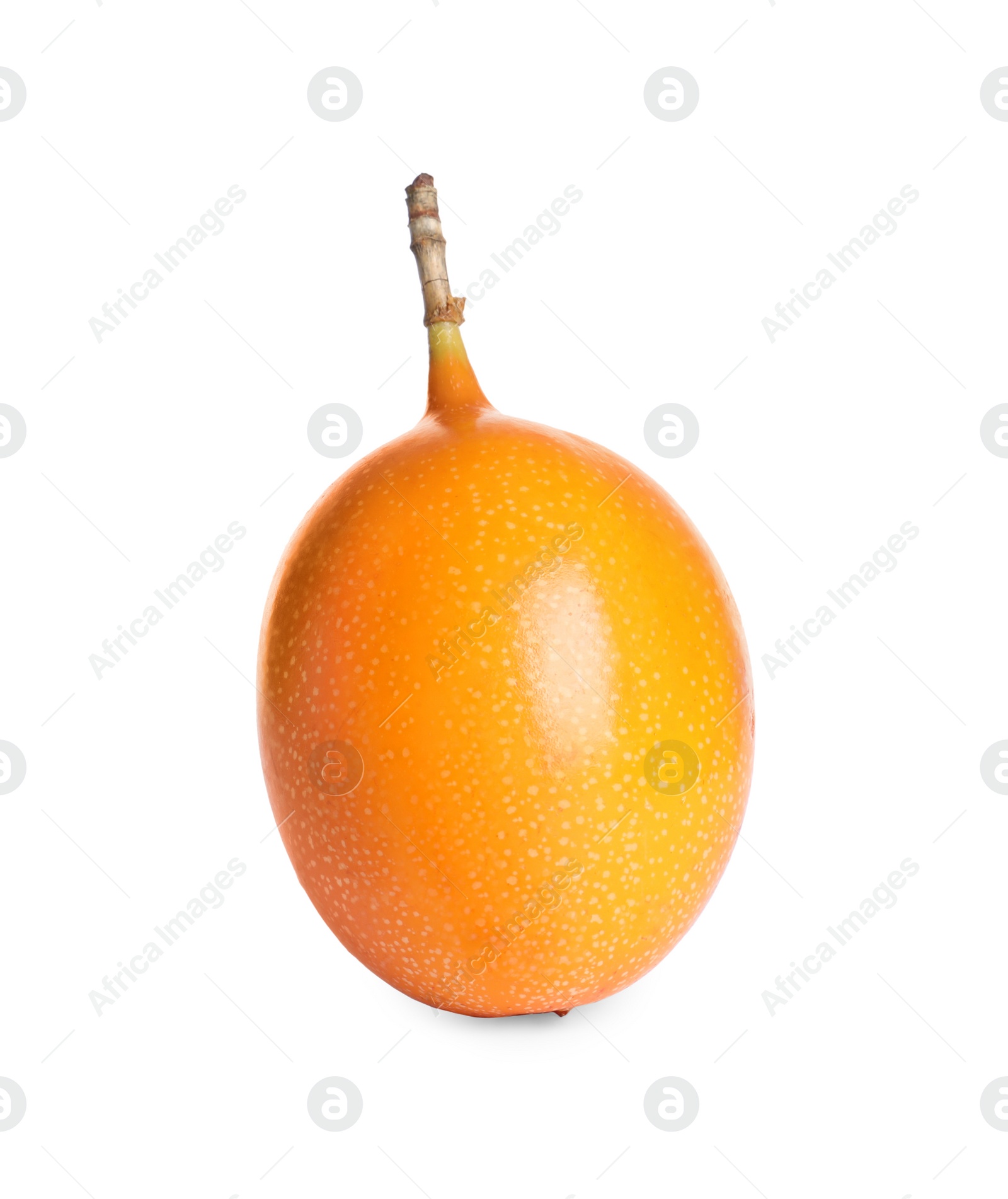 Photo of Delicious ripe yellow passion fruit isolated on white