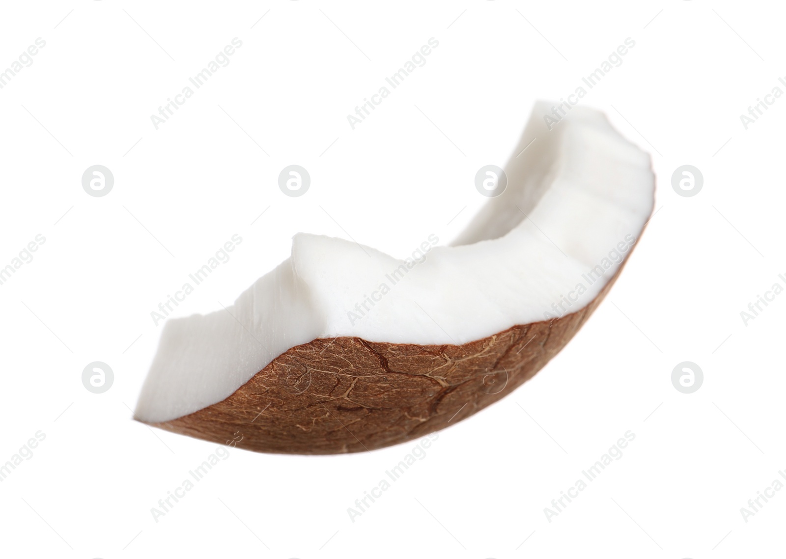 Photo of Piece of ripe coconut isolated on white