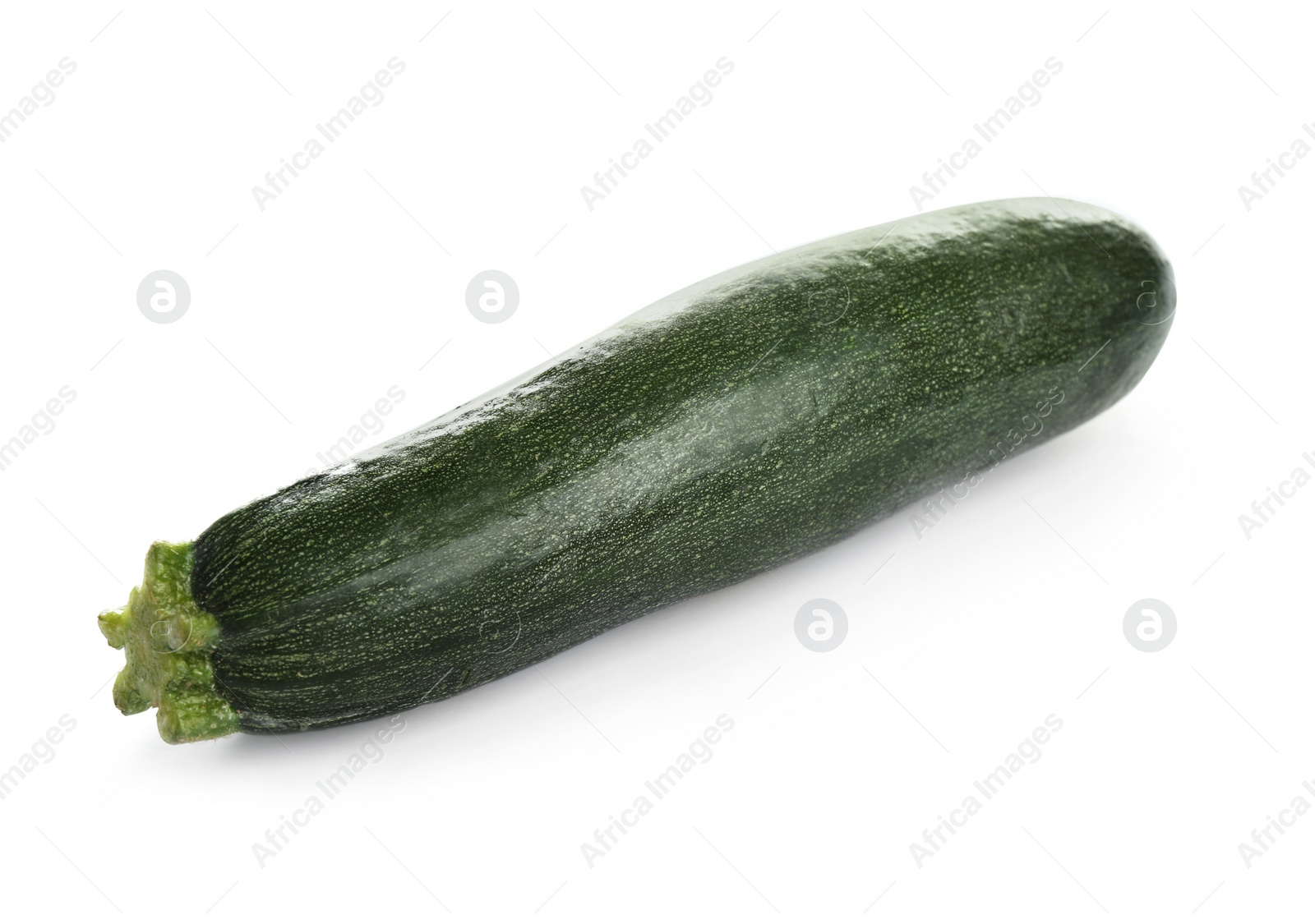 Photo of Fresh ripe green zucchini isolated on white