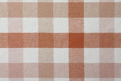 Photo of Texture of checkered fabric as background, top view