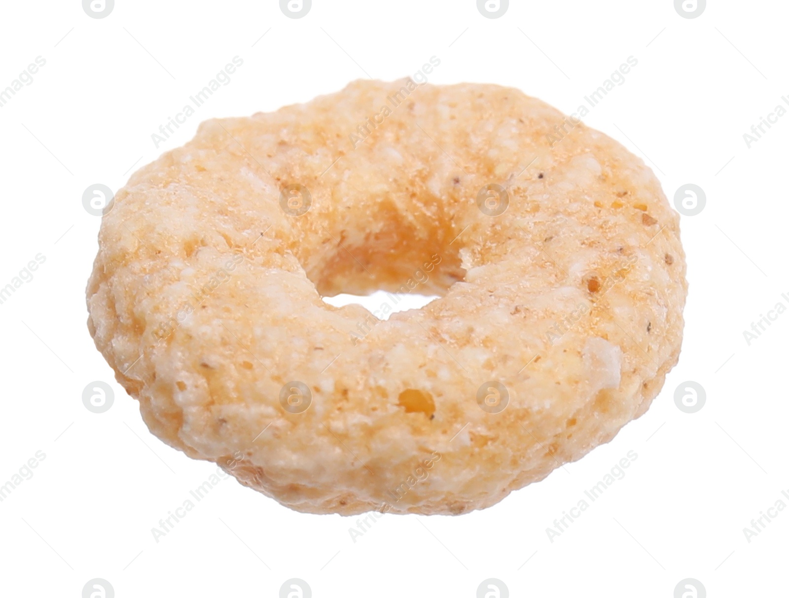 Photo of One tasty cereal ring isolated on white