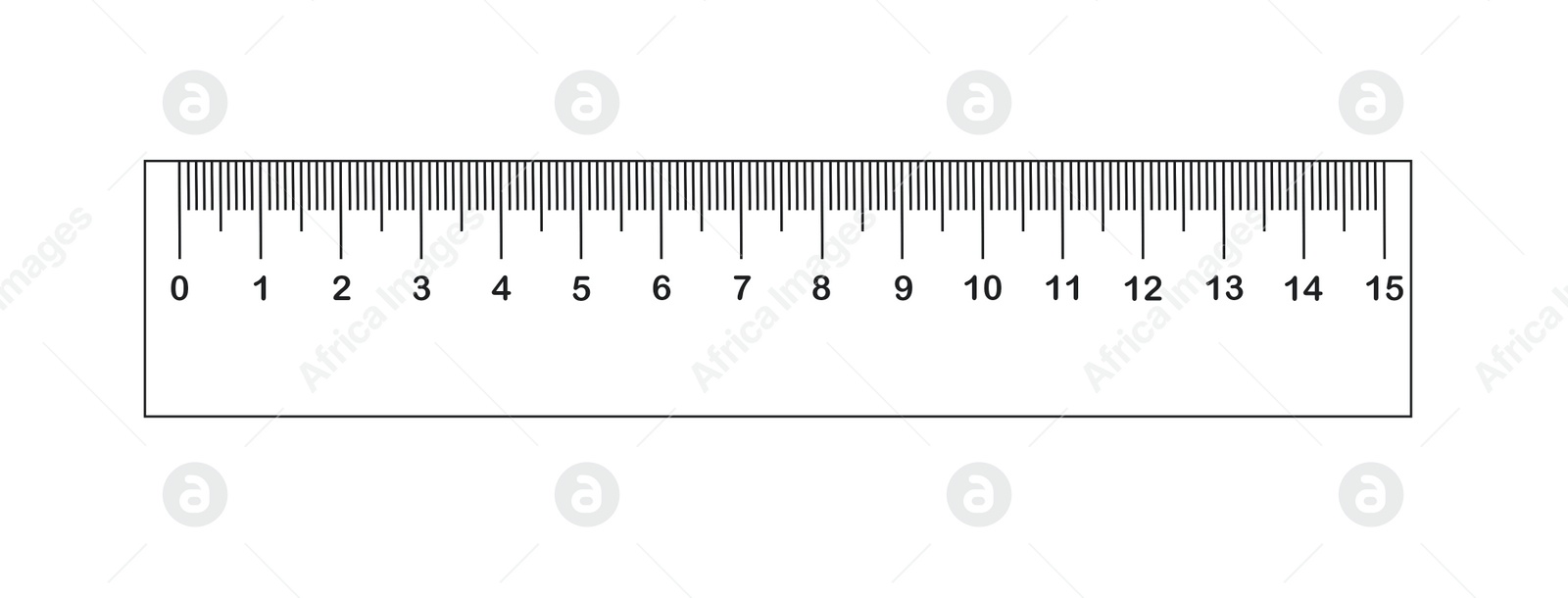 Image of Ruler with measuring length markings in centimeters on white background. Illustration