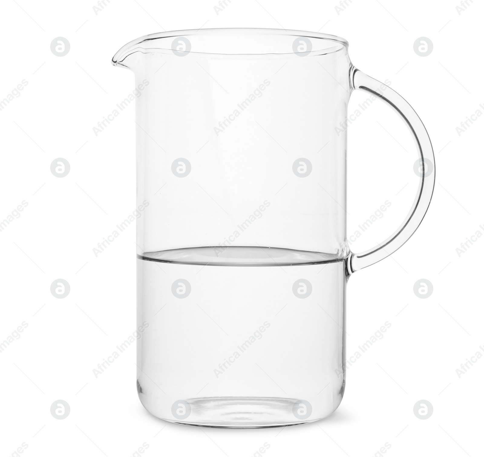 Photo of Glass jug with water isolated on white