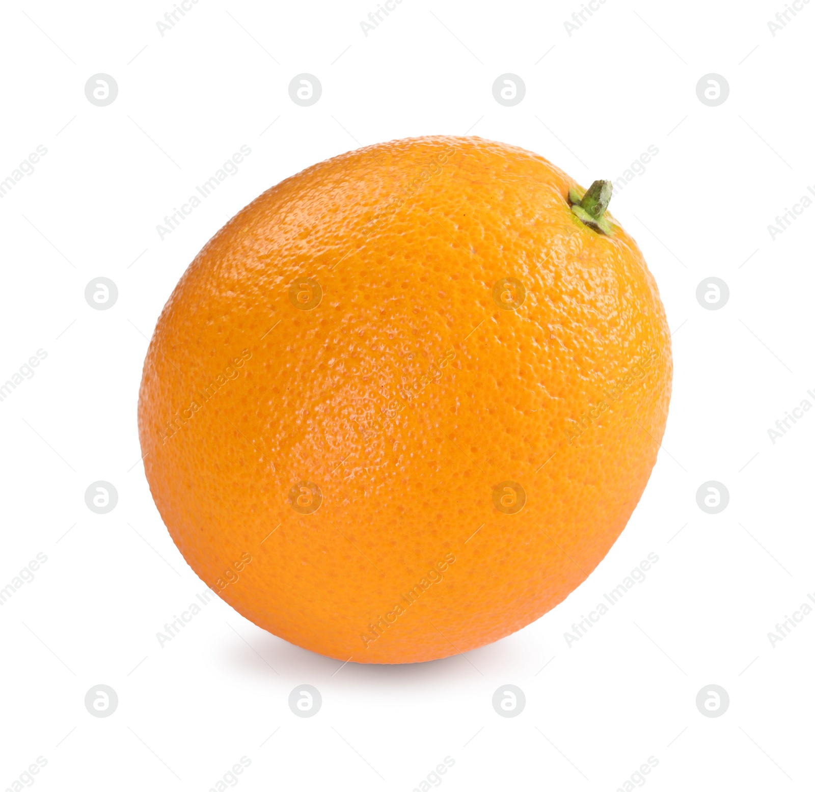 Photo of One fresh ripe orange isolated on white