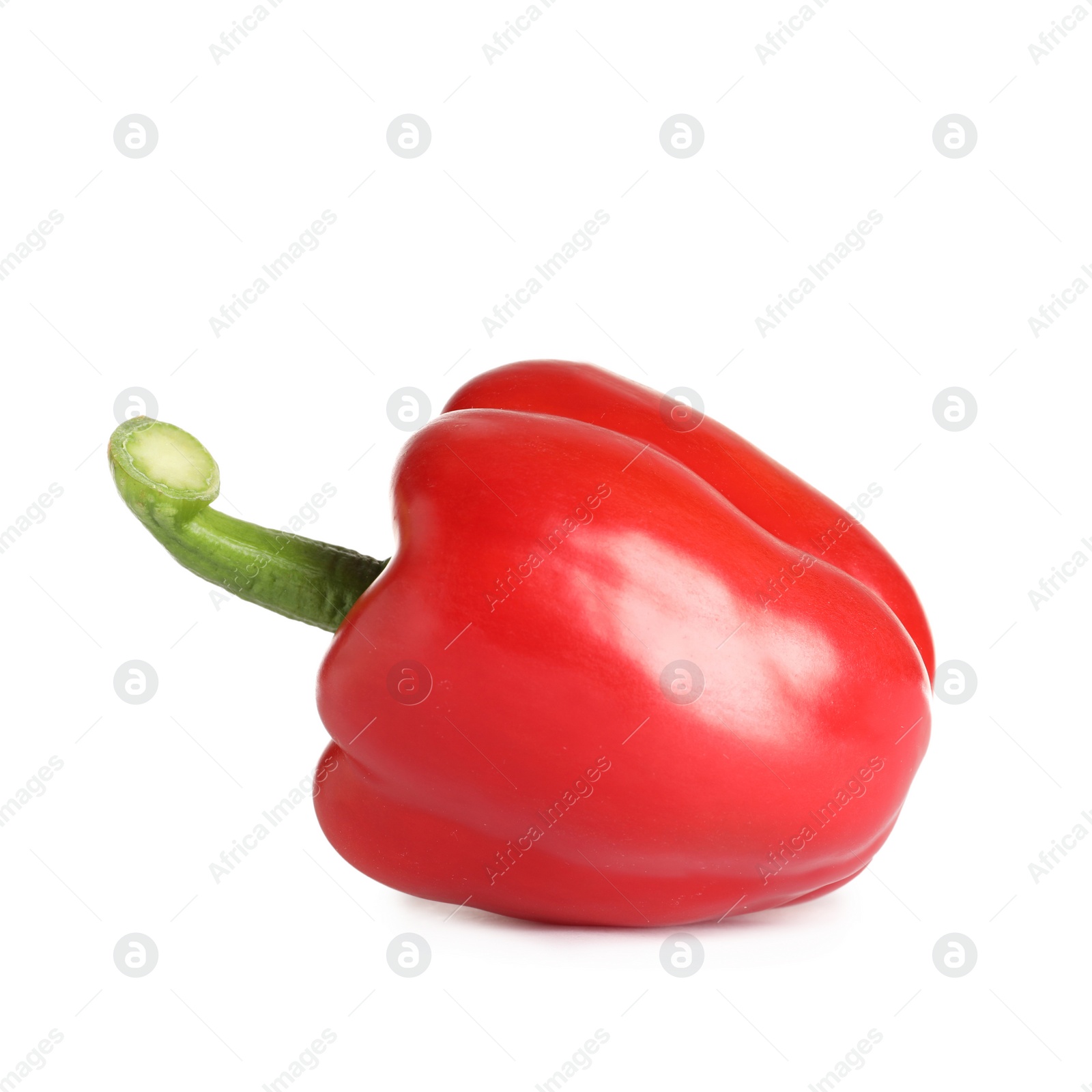 Photo of Tasty ripe red bell pepper on white background