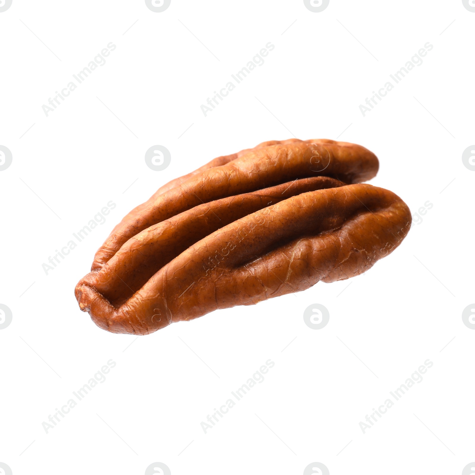 Photo of One tasty pecan nut isolated on white