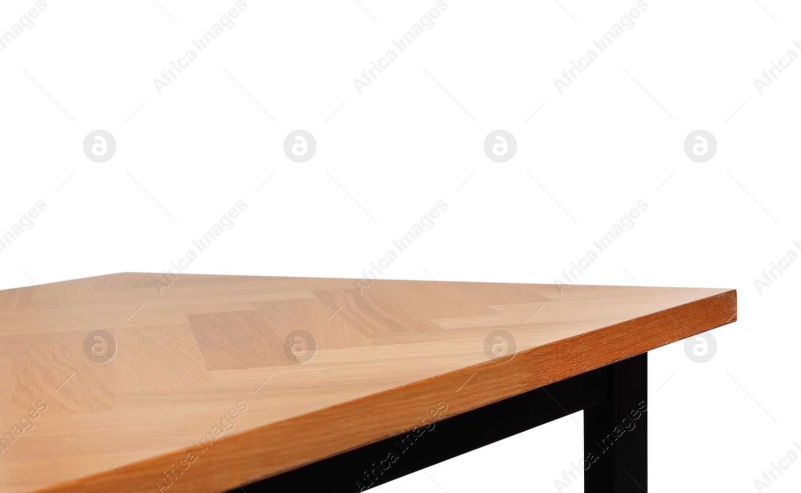 Photo of Stylish empty wooden table isolated on white