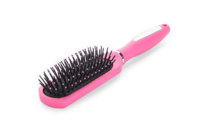 Photo of New modern hair brush isolated on white