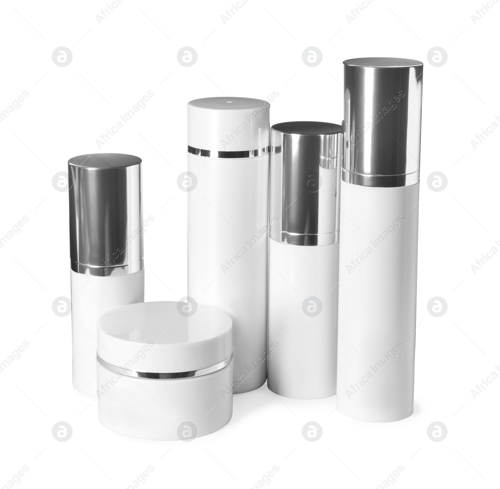 Photo of Set of luxury cosmetic products isolated on white