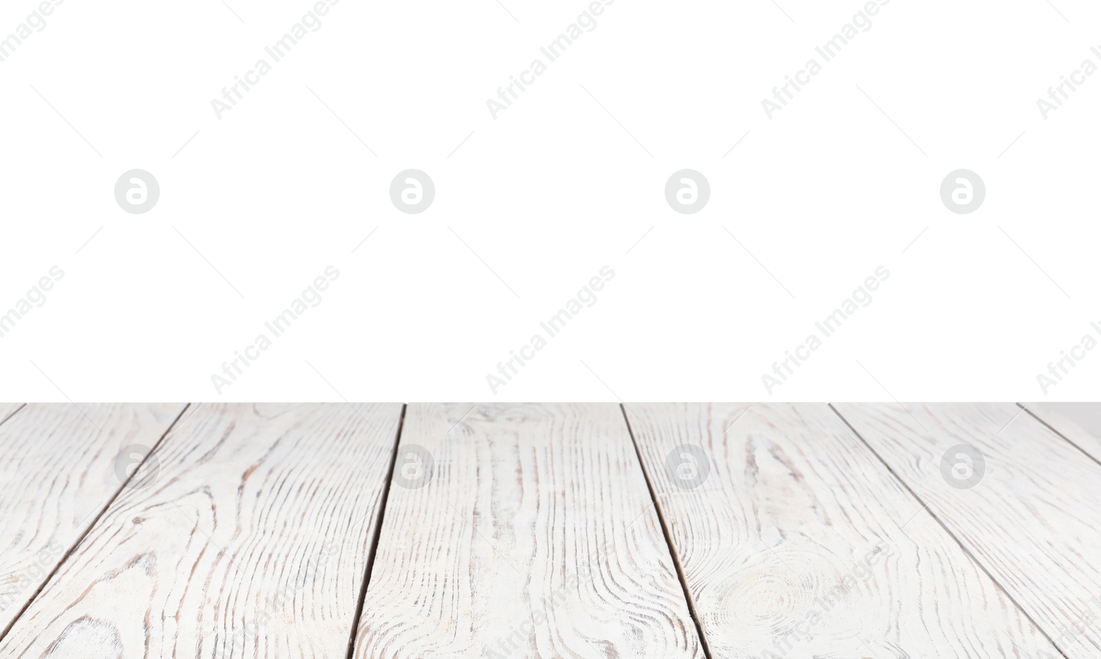 Photo of Empty clean wooden surface isolated on white