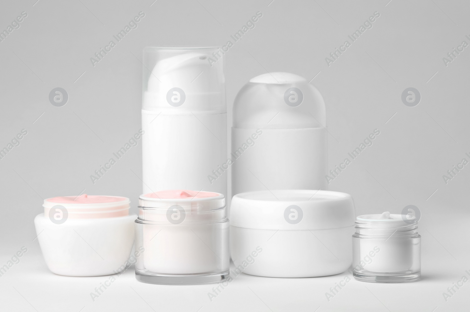 Photo of Set of natural cosmetics on white background