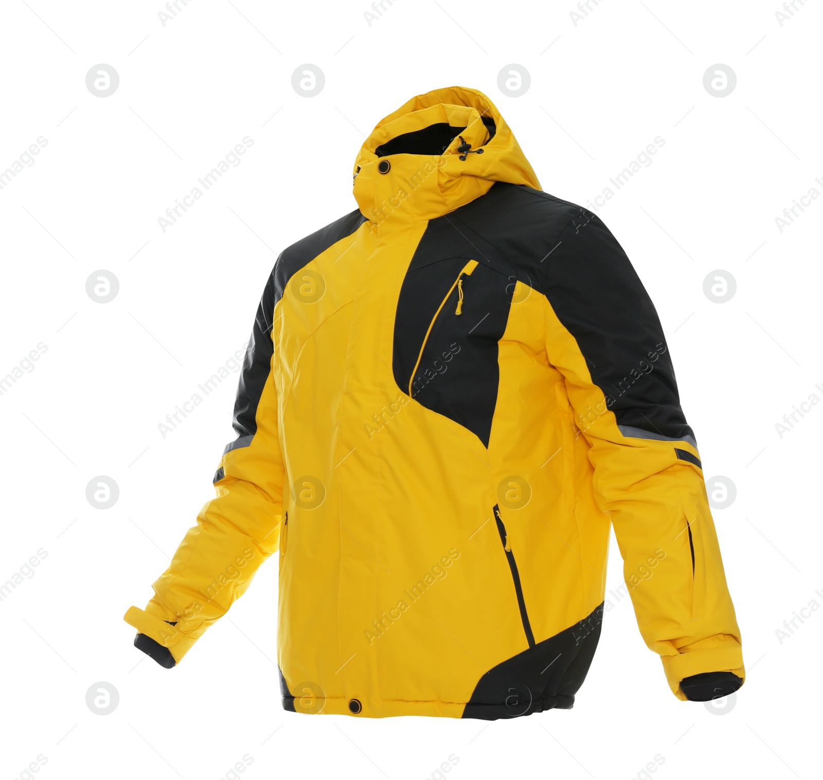 Photo of Ski jacket isolated on white. Winter sport clothes