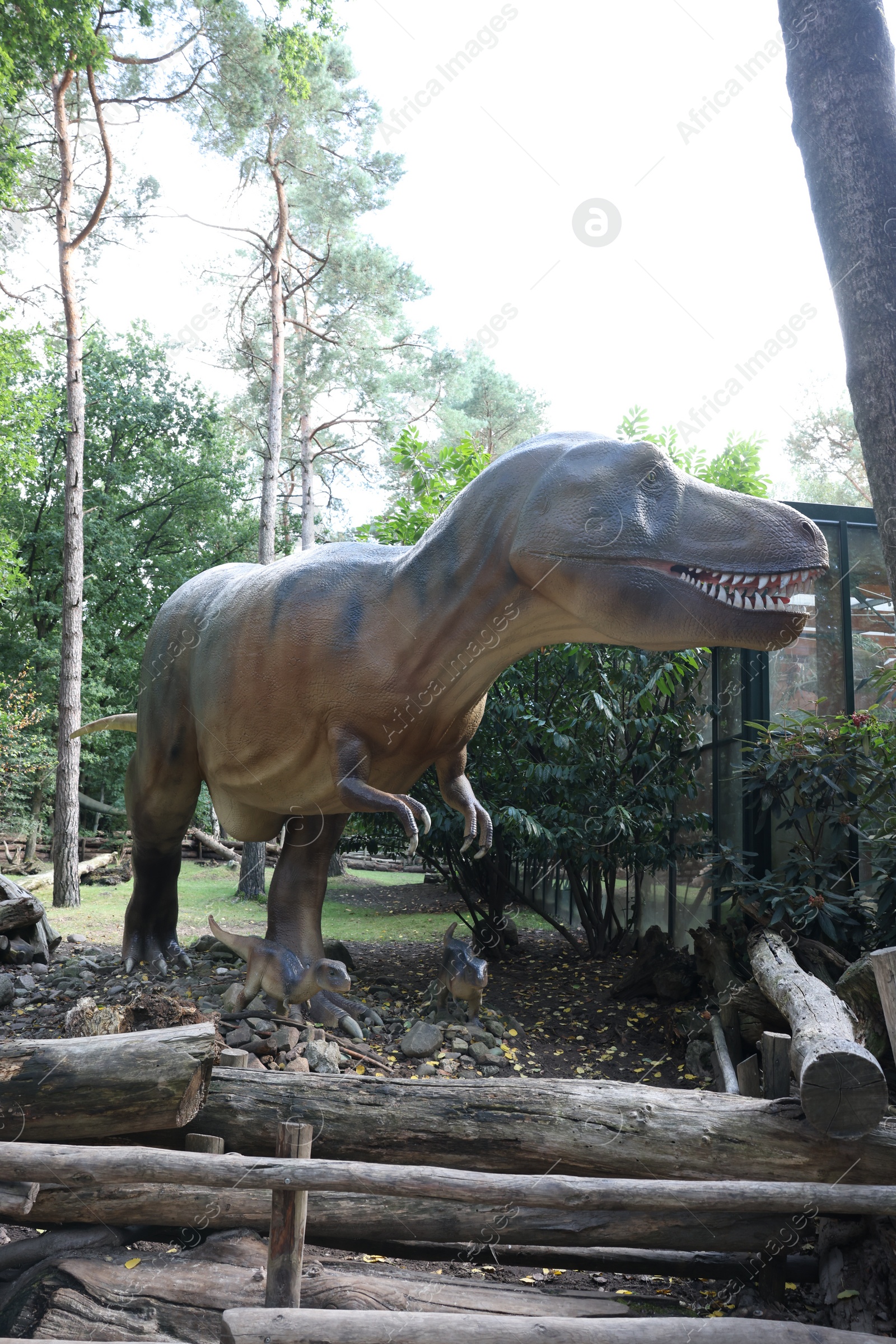 Photo of Amersfoort, the Netherlands - August 20, 2022: Tyrannosaurus rex in DierenPark outdoors