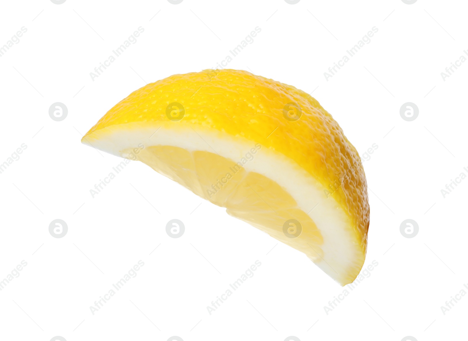 Photo of Cut fresh juicy lemon on white background