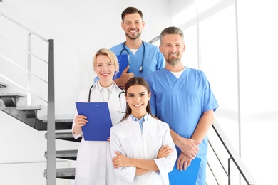 Photo of Doctors and medical assistants in clinic. Health care service